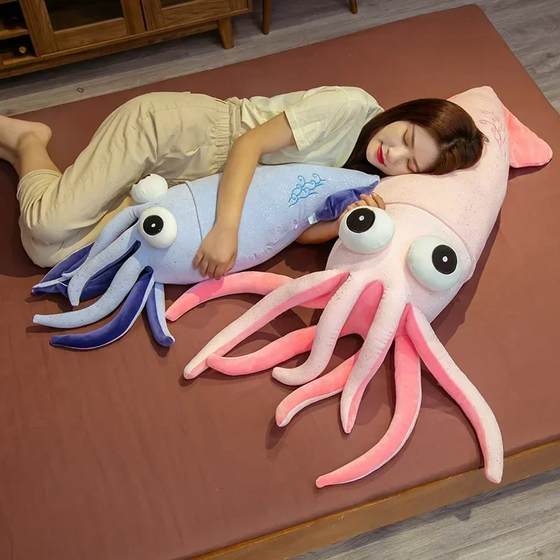 Big size 130cm Simulation animal Squid Cuttlefish Octopus stuffed plush toy Marine life doll Car Sofa Bed Sleep Hold pillow gift