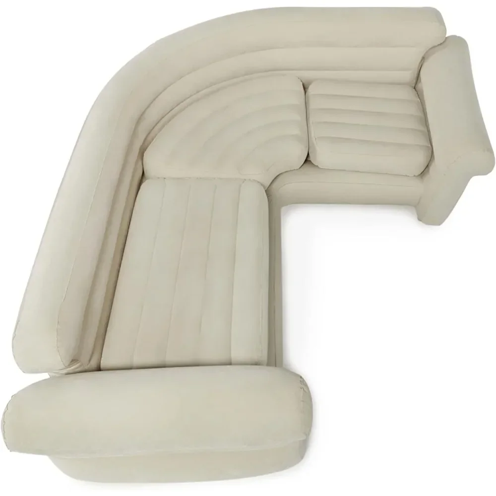 Sofa, inflatable angle sofa L-shaped, suitable for indoor use, with 2-in-1 valve, living room inflatable sofa