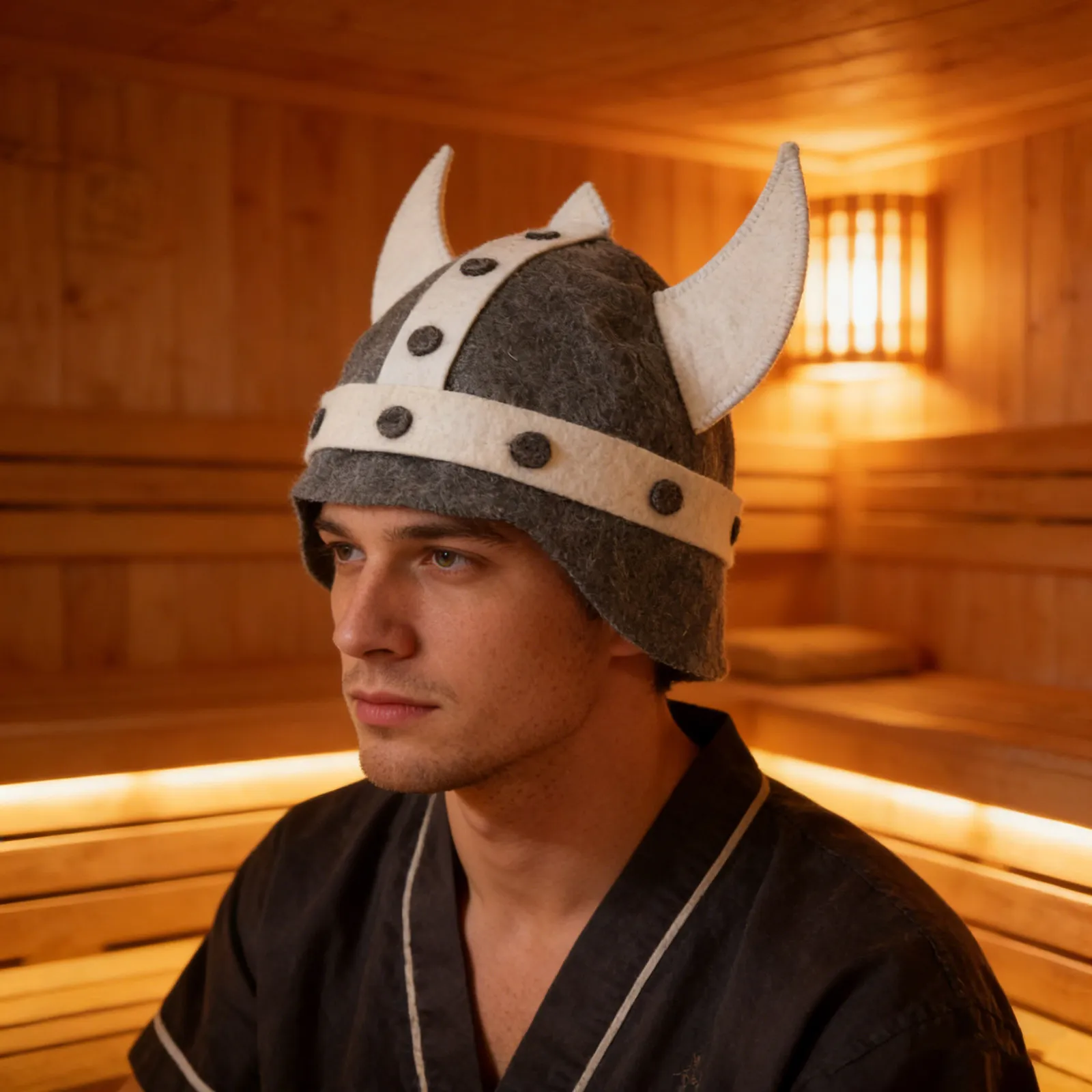 Sauna Hat For Men Women Vaporarium Cap Russian Banya Hat Sauna Wool Bath Cap Hair Protector Women Mens Viking Caps Bath House