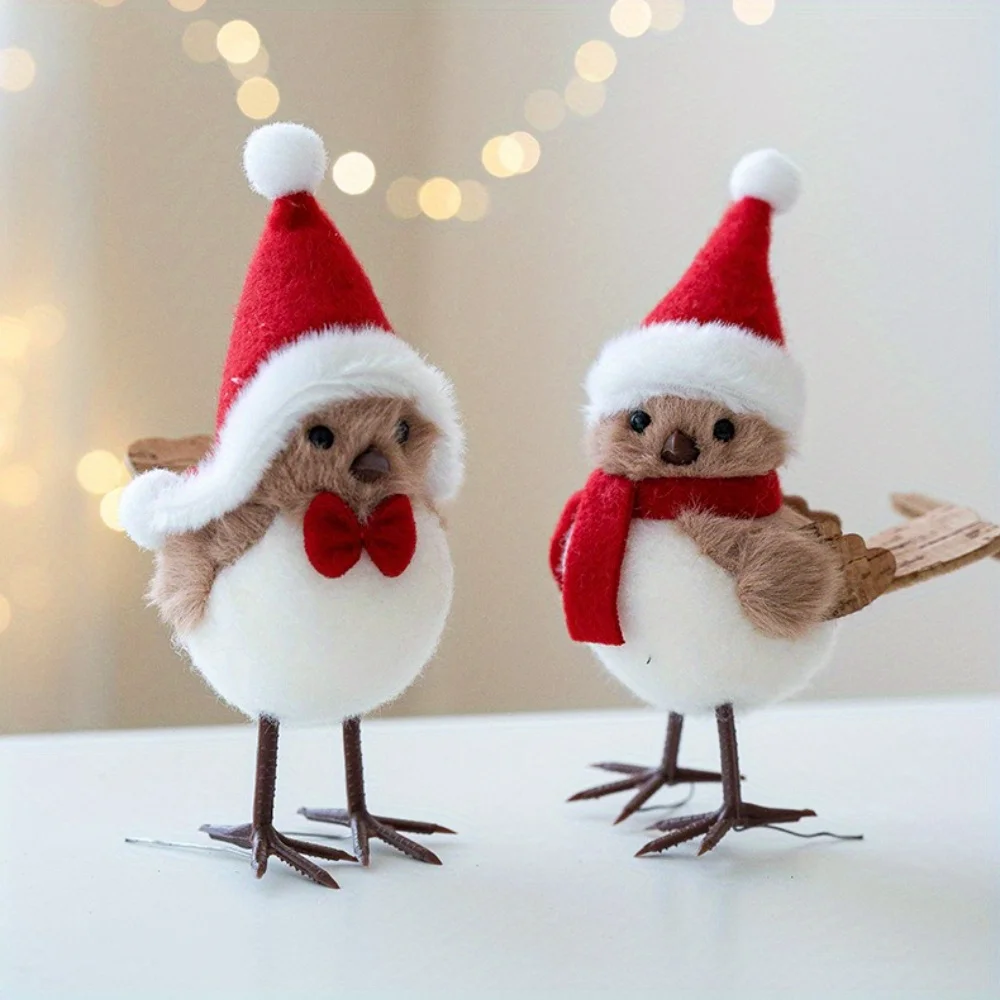 Roter Schal Schaumstoff Weihnachtsvogel Baumschmuck Anhänger Heimdekoration Festliche Winterdekoration Niedliches Neuartiges Party-Geschenk-Accessoire – Detail 8