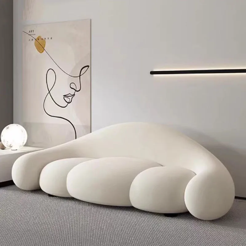 Unikalne zakrzywione minimalistyczne sofy rozkładany salon leniwy przedpokój Sofa kanapa ergonomiczny Salon De Jardin meble amortyzowane WXH30XP