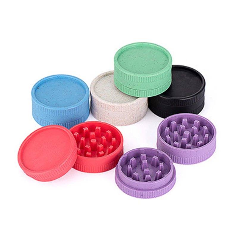 Degradable Plastic Herb Grinder Articles For Smoking Grass 2 Layer Tobacco Spice Crusher Smoking Accessories