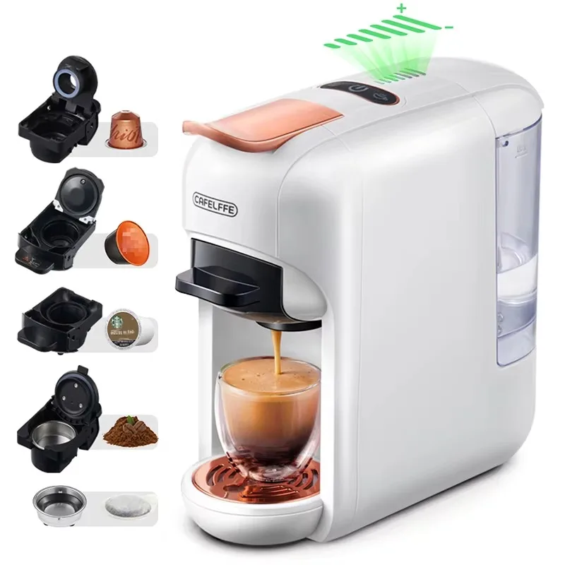 5In1 NES/DG/KCUP/ESE Pod Black Espresso Portable Travel Hotel Room Mini Commercial Universal Capsule Coffee Machine 606