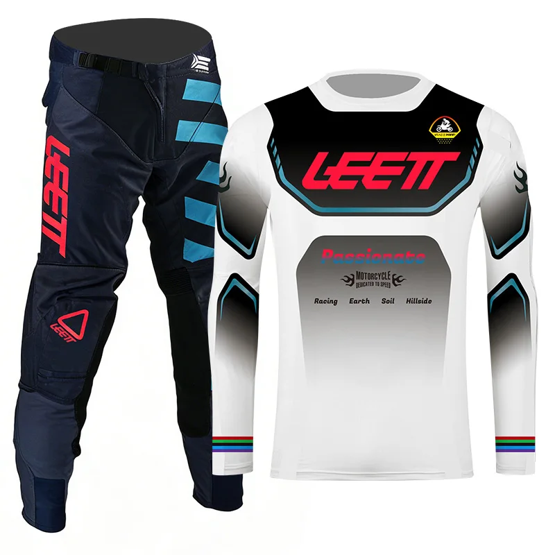 2026 Leett Motocross Jersey and Pants Adult Man Black Enduro Off-Road Name and Number Customization Thick Racing Gear Set Woman