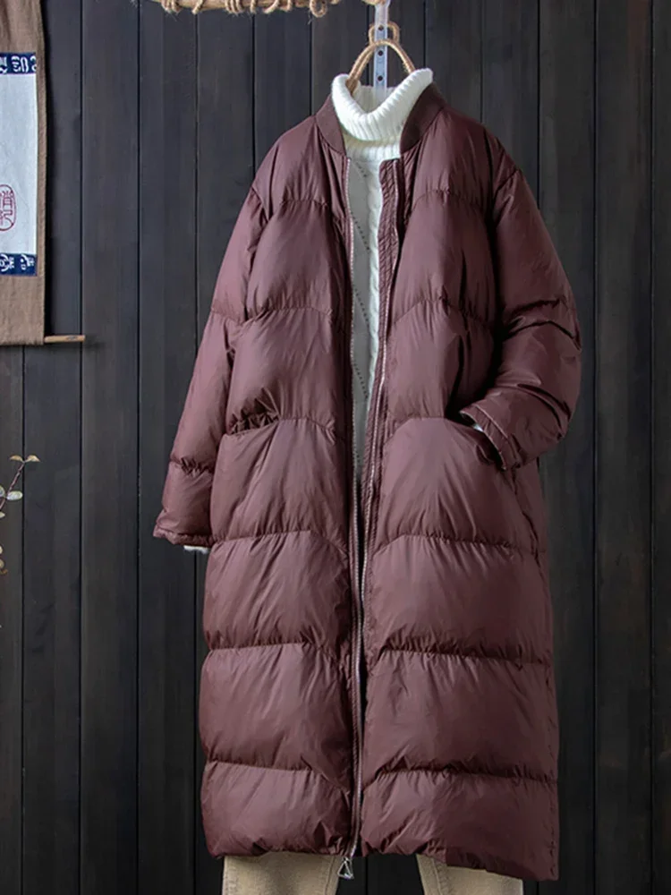 

Winter Long Jackets Women Oversize Warm Thick Coat Autumn Oversize Pocket Puffer Jacket