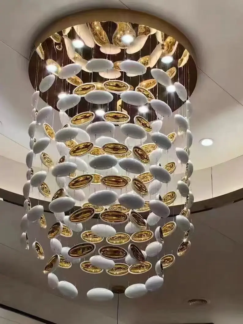 Living Room glass eggshell chandelier hotel lobby villa staircase decorative Art pendant lamp