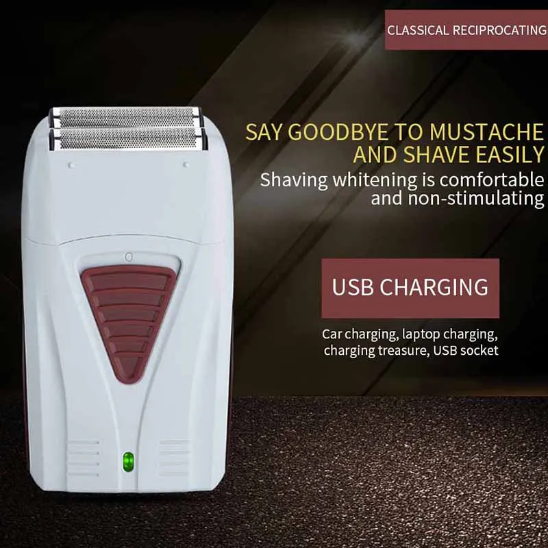 

New Razor Rechargeable Electric Push White Double Hair Clipper Classic Reciprocating Razor Beard Trimmer Man Shaver Personal