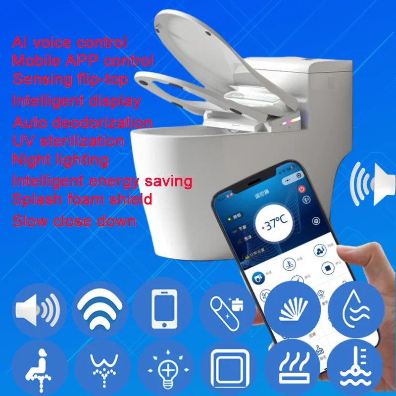 AI Voice Smart Auto Lid for Sanitary Cuvette Japonaise WC Tapa Inodoro Inteligente Electric Japones Bidet Cleaner Toilet Seat