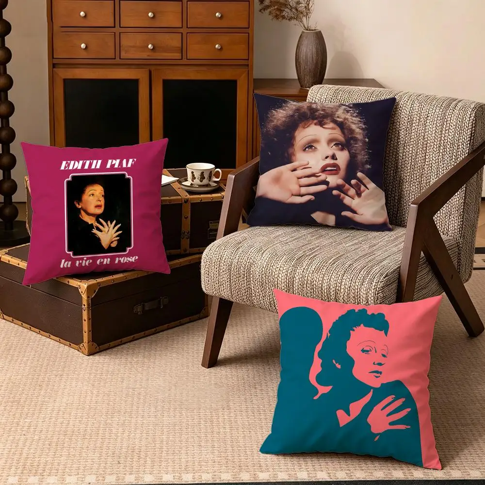 Celebrity-Edith PiafS Cushion Cover Soft Velvet Cushion Cover Set 4Pcs 50x50 45x45 Zipper Pillowcase for Home Decor