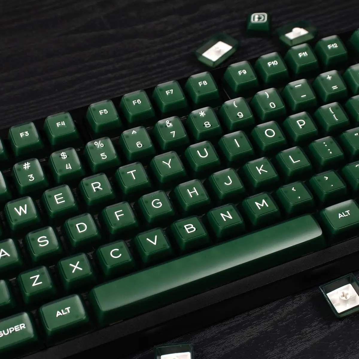 142 Keys Green Translucent SA Keycaps Double Shot PBT Keycaps For Cherry MX 61/64/87/104/108 Mechanical Keyboard ISO ANSI Layout