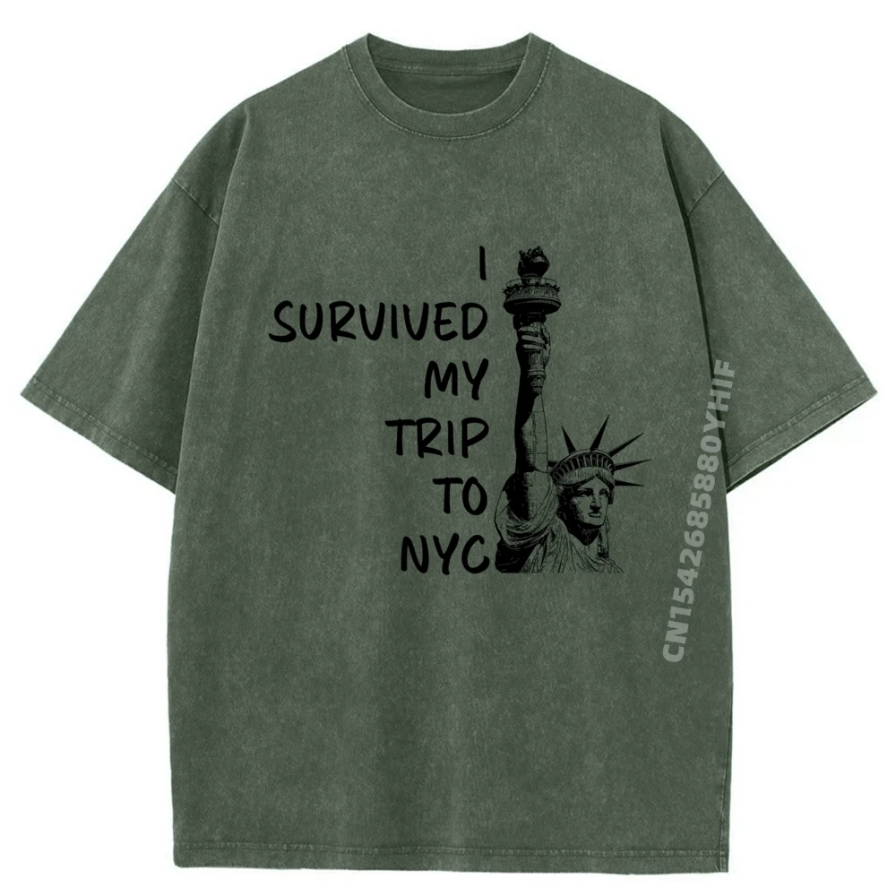 

Я пережил свою поездку на Нью-Йорк. Забавный сувенир. Футболка с рисунком для отпуска. Женская классическая брендовая одежда. Повседневные потертые футболки.