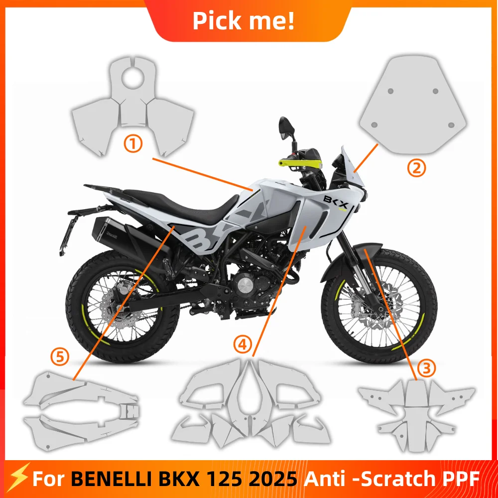 

For BENELLI BKX 125 2025 Motorcycle Protective Film Transparent Anti Scratch Waterproof Long lasting for Daily & Outdoor Rides