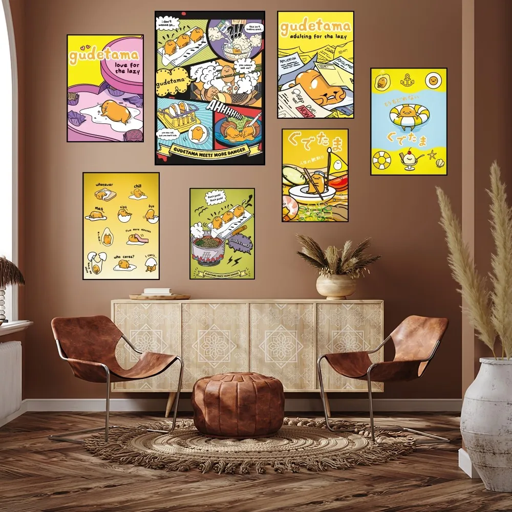 Funny Cute Gudetama Poster Prints Wall Painting Bedroom Living Room Decoration Office Small