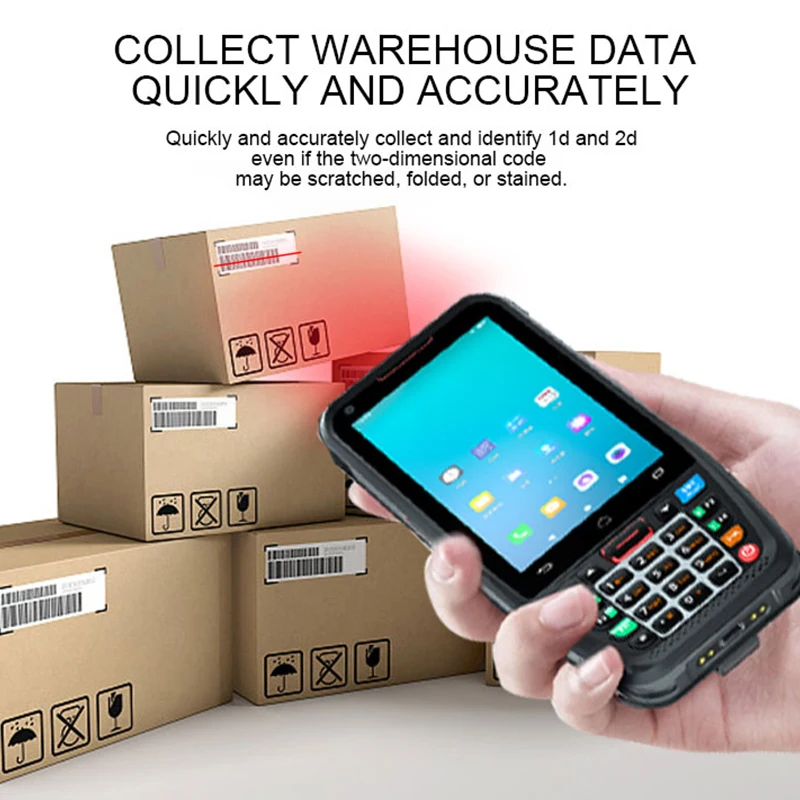 Rugged Android PDA 2D Barcode Scanner 4G WiFi Logistic Warehouse Handheld Data Collector Terminal