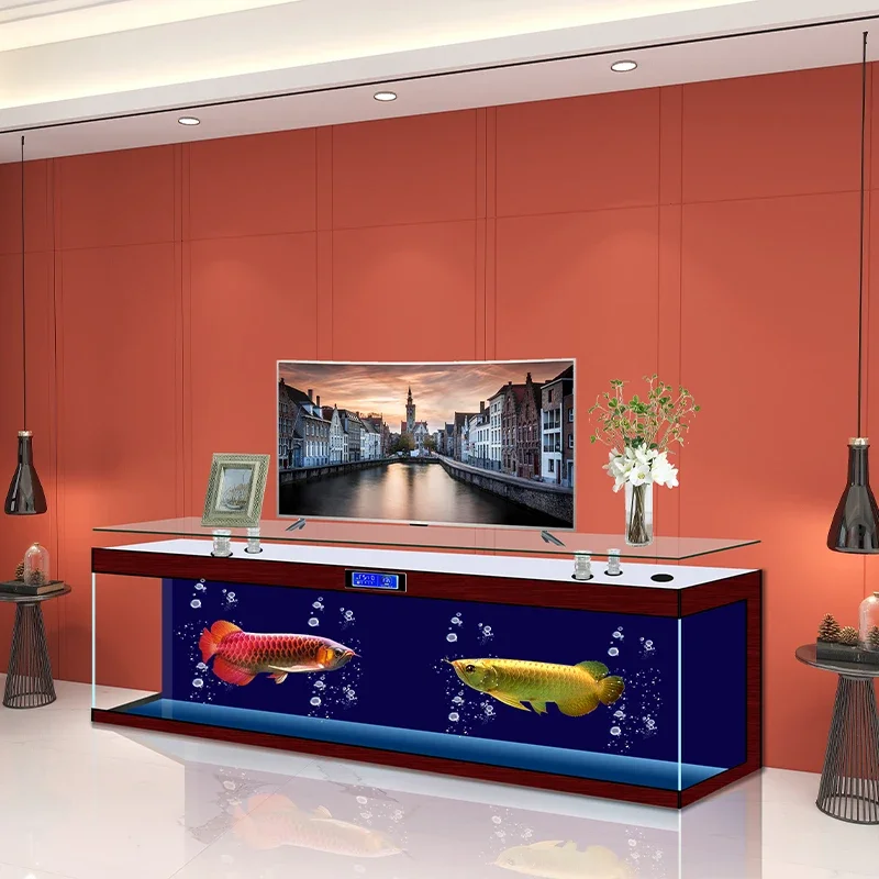 

TV Cabinet Fish Tank Home Large Aquarium Wall Lazy Change Water