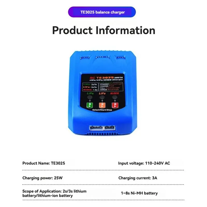 ABGI 25W Balance for 2S-3S LiPo 1-8S NiMH Battery RC Aircraft Car Boat Model EU Plug