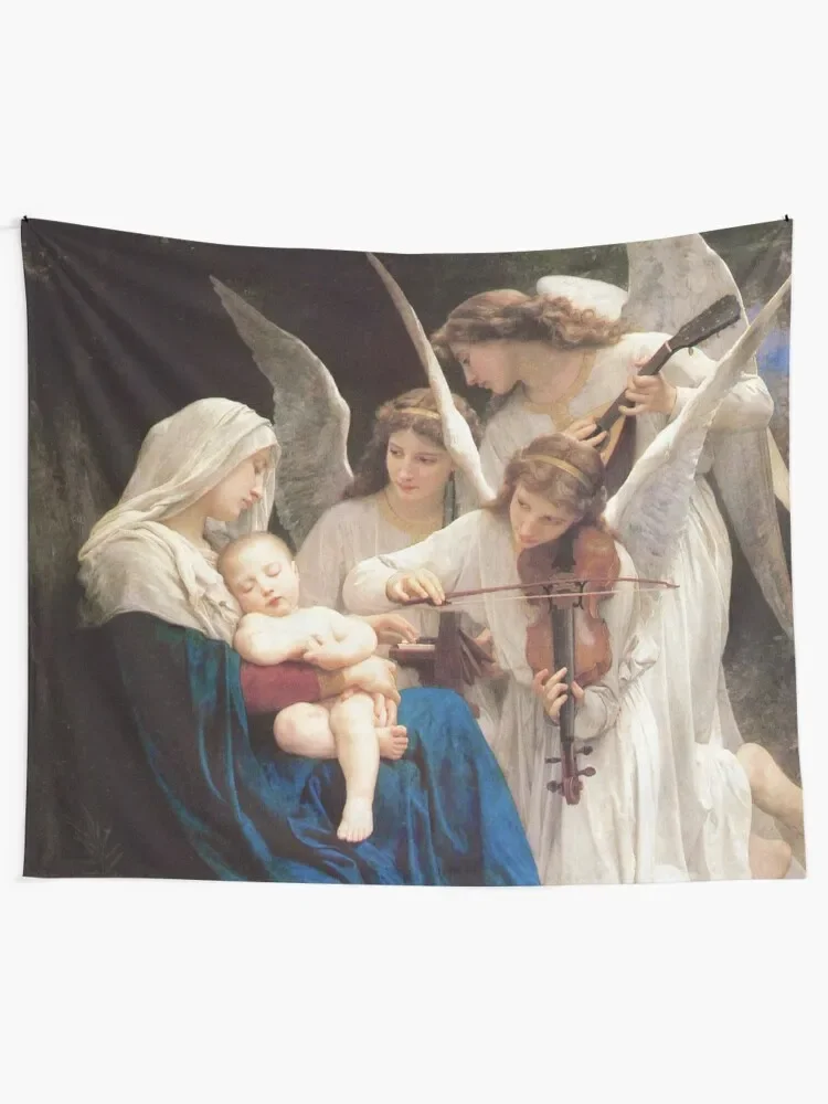 Song of the Angels 1881 by French William-Adolphe Bouguereau Christian Art Virgin Mary and Child HD Tapestry Wall Art Tapestry