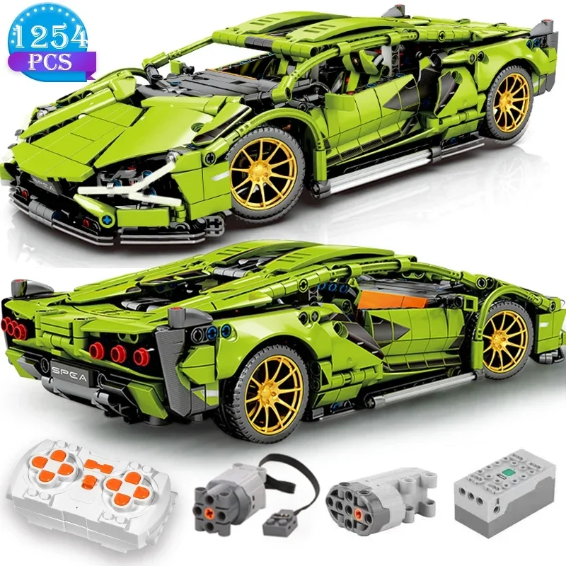 Car Static Model Or Remote Control Electric RC Car Version Optional Construction Toys For Boys Technical Building Blocks Racing