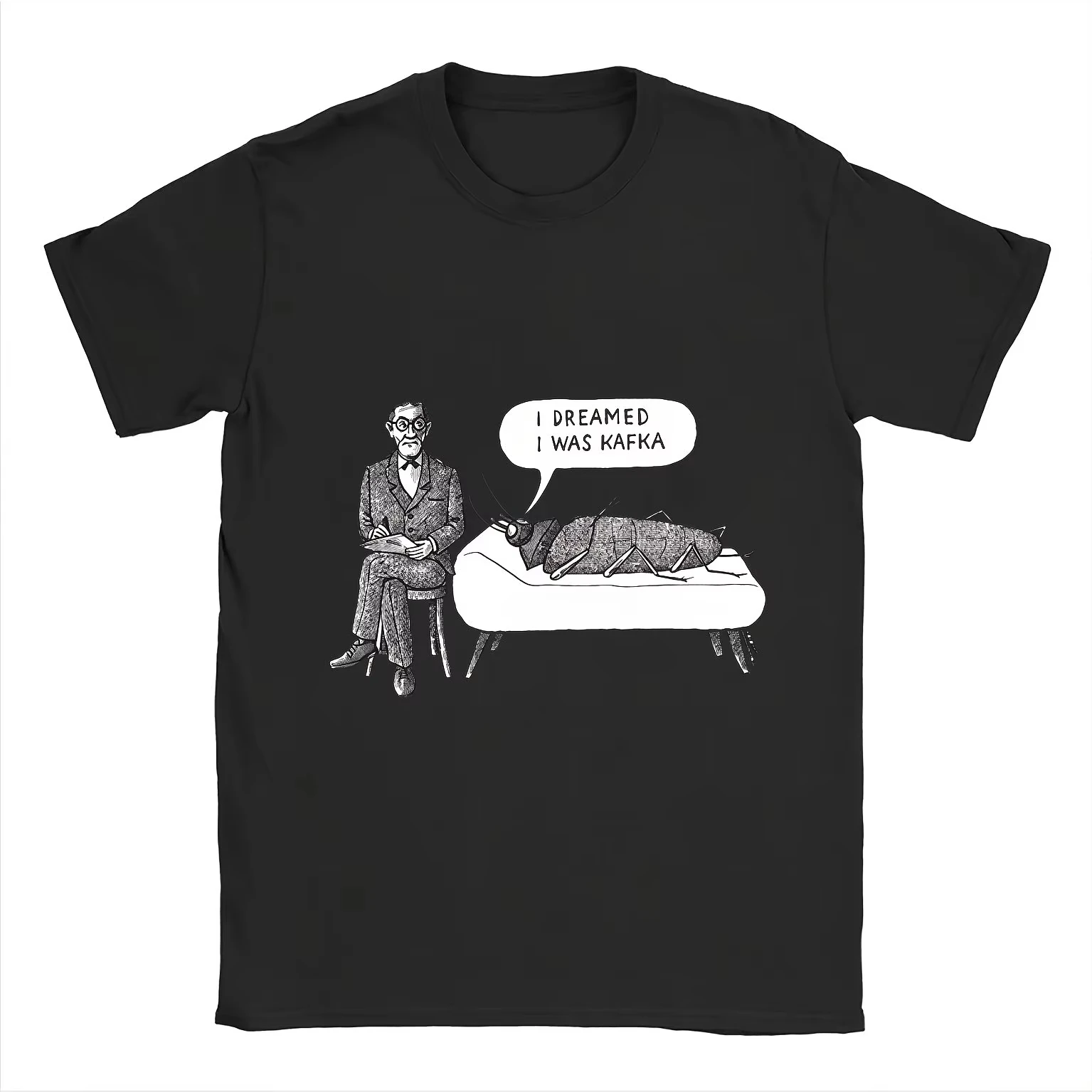Men's T-Shirt Featuring Kafka and Freud Graphics Streetwear Crew Neck Casual Shirt for Adults Suitable for All Seasons T-Shirt
