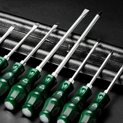 Magnetic Screwdriver One character and Phillips Made in China, Cushion Grip, Suitable for Household use,Green