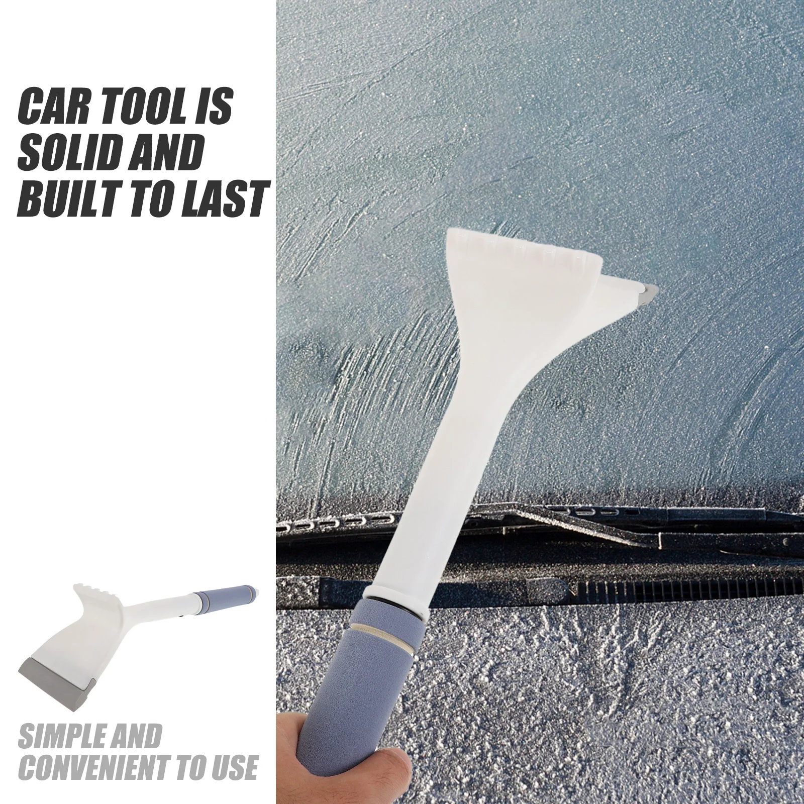 قوي سبائك الألومنيوم فرشاة الثلج مكشطة ثلج سيارة الشتاء ملحق واسعة كشط المضادة للانزلاق مقبض أداة متعددة الوظائف Suv #4