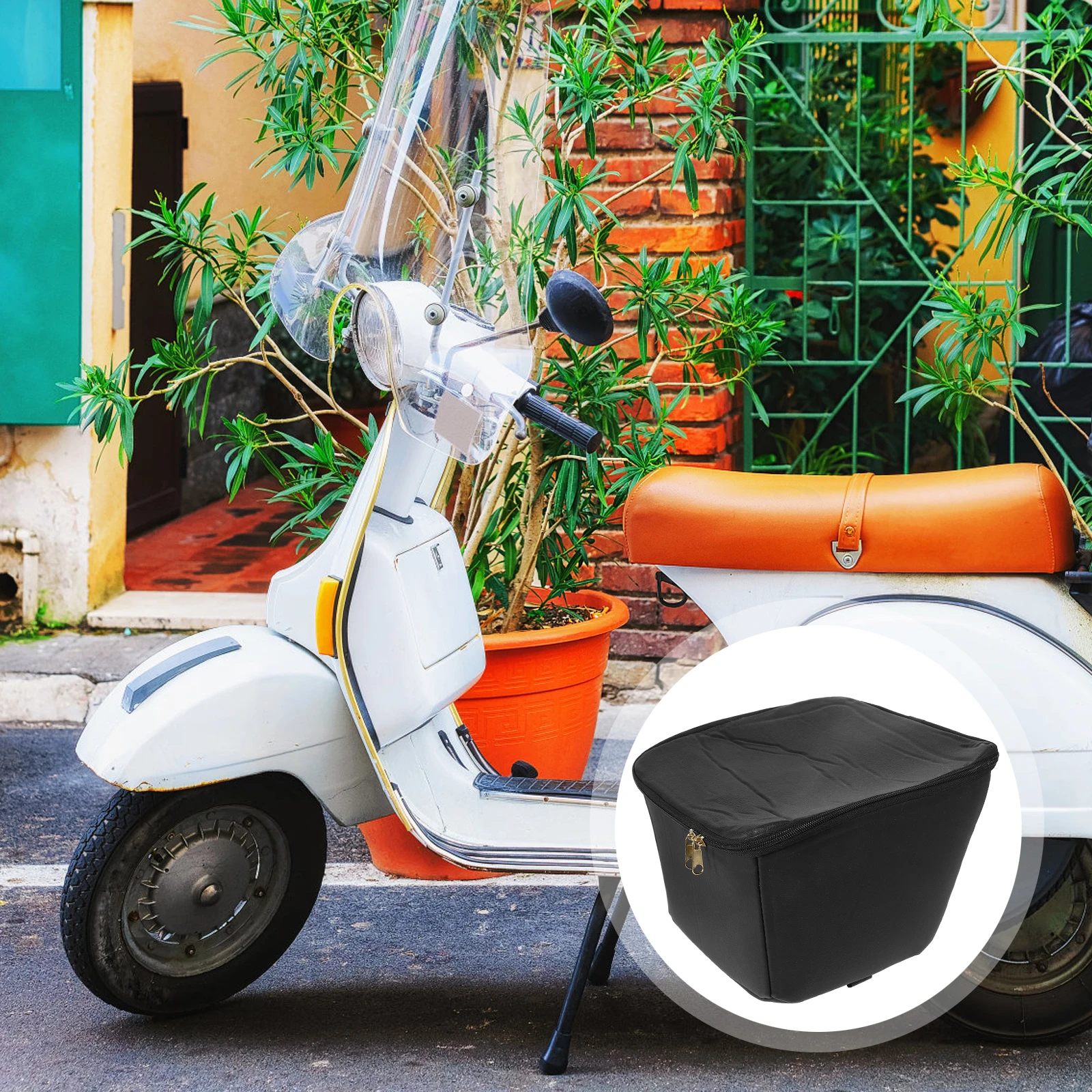 

Black Bicycle Basket Inner Bag Large Capacity Electric Bike Bag Waterproof Dustproof Outdoor Travel Use Bicycle Rear Rack