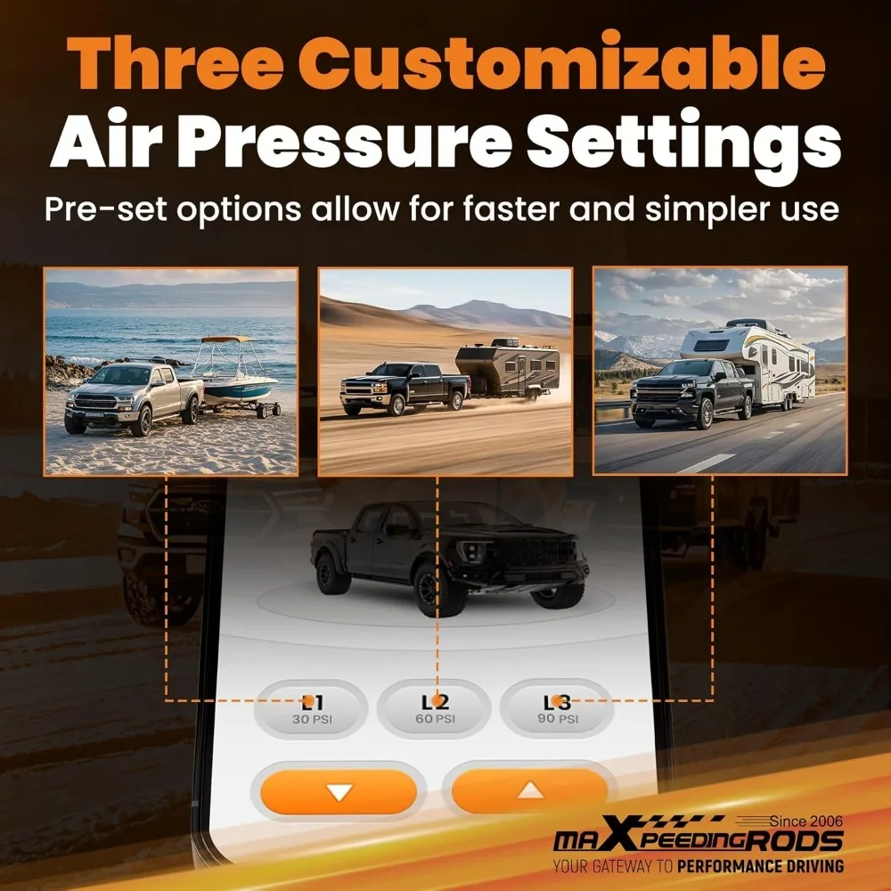 On Board Air Compressor System Wireless App Control 120PSI Heavy Duty for Trucks Pickups Trailers Vans-Air Suspension Kits