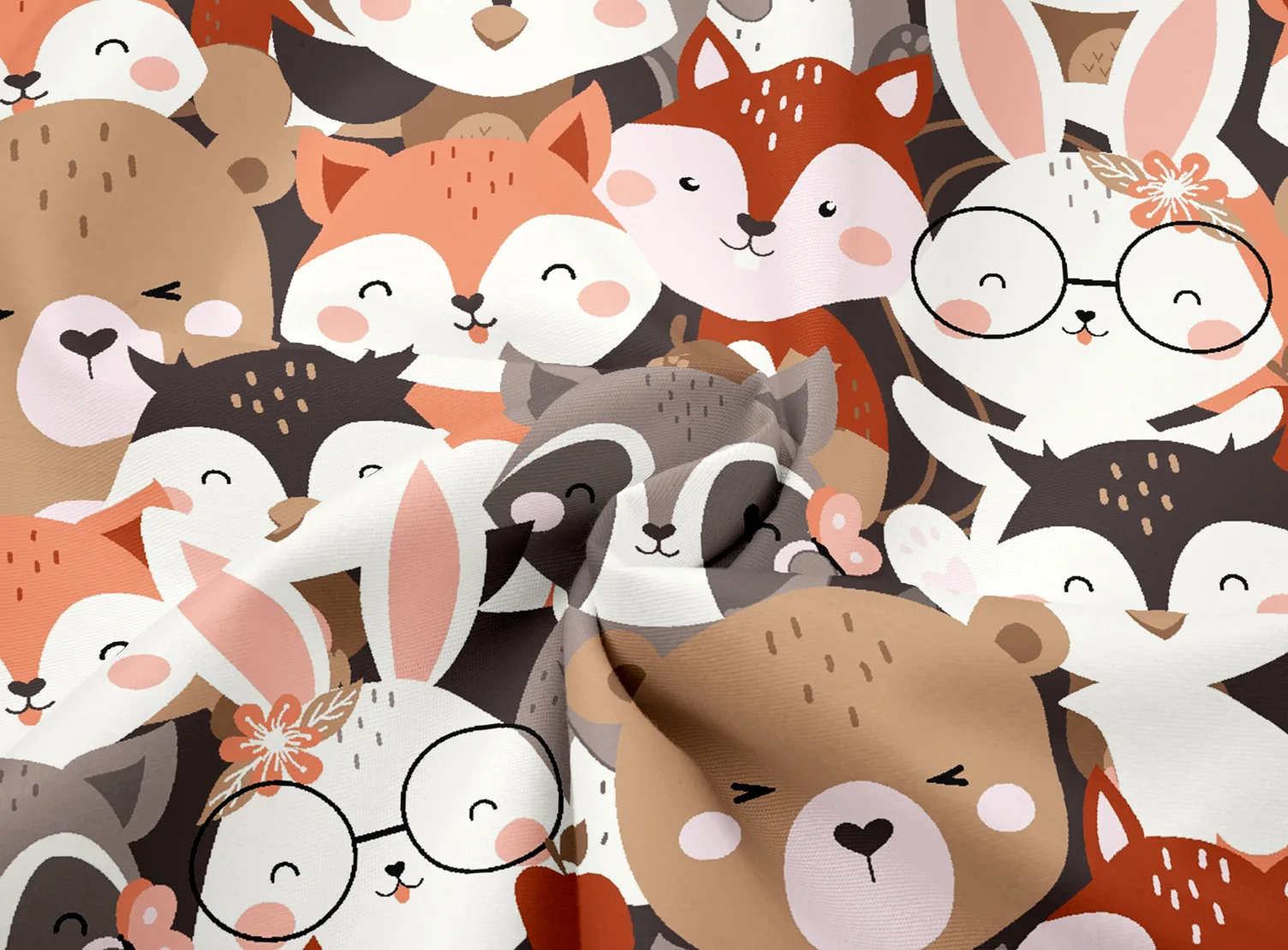 160*50cm Animal Babbit Fox Printed Cotton Fabric For Sewing Craft Cloth Quilting Baby Dress Tecido Diy Patchwork Handmade Tissu