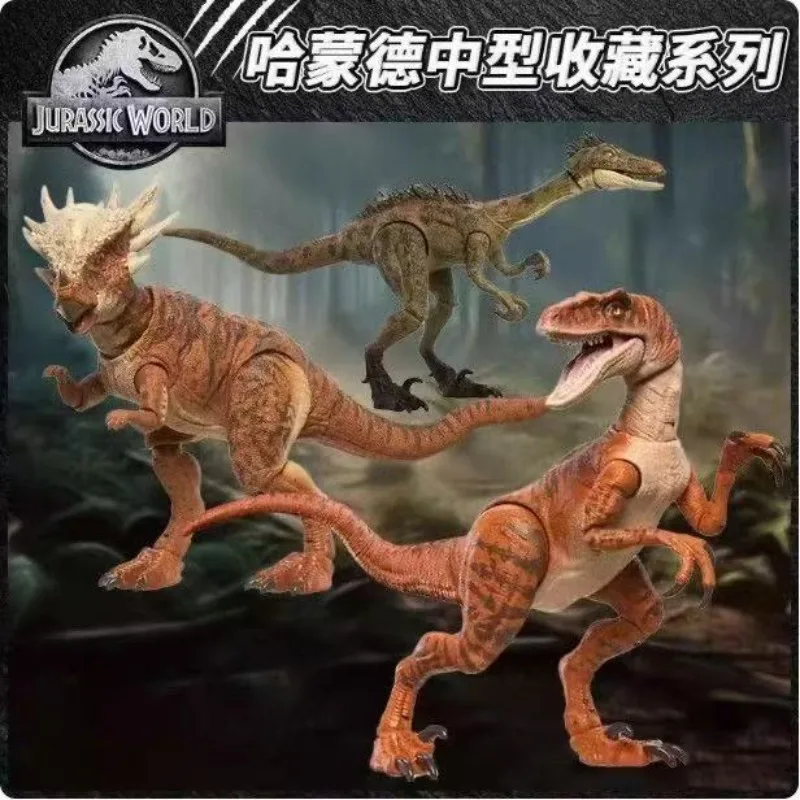 Jurassic World Dinosaur Velociraptor Triceratops Scutosaurus Troodon Hammond Collection Action Figure Movable Toy for Boys Model