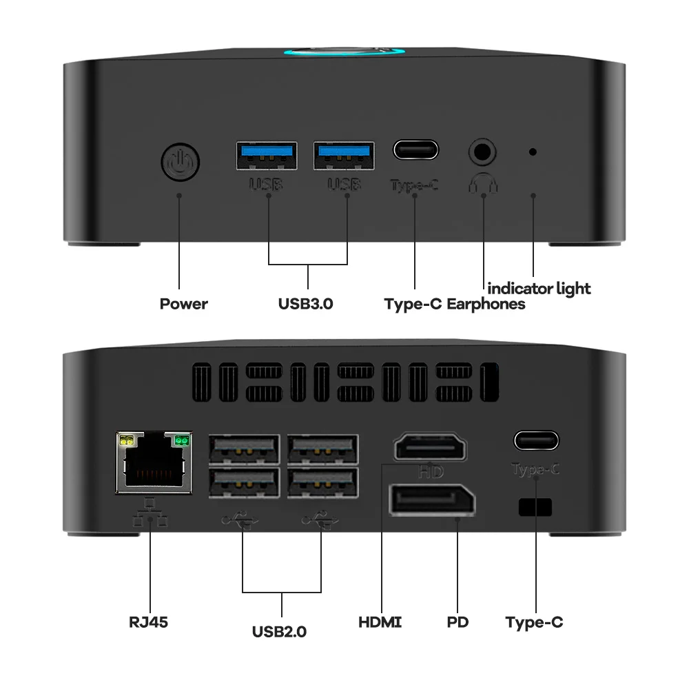 Imagem -05 - Mini pc dp Hdmi Intel Celeron N4500 Ddr4 Soft Router Tipo-c Rj45 Lan Mirco Computador Windows11 Htpc N300 N100 Ddr5