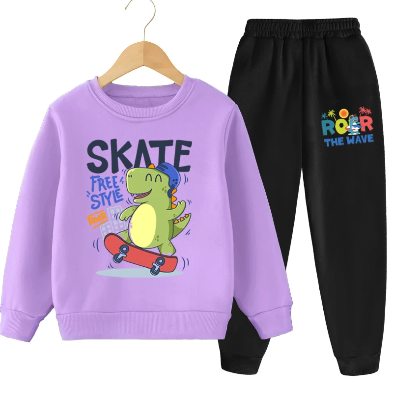 Frühling Herbst Kinder Kpop Sweatshirt-Sets Jungen Mädchen Cartoon-Print Pullover und Lange Hosen 2-teilige Sets Kinder Lässiger Trainingsanzug – Detail 7