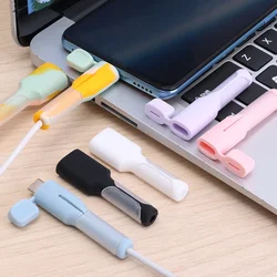 For IOS/Micro USB/Type C Charging Cable Winder Soft Silicone Protective Cover Data Cord Anti-fracture Protector Sleeve