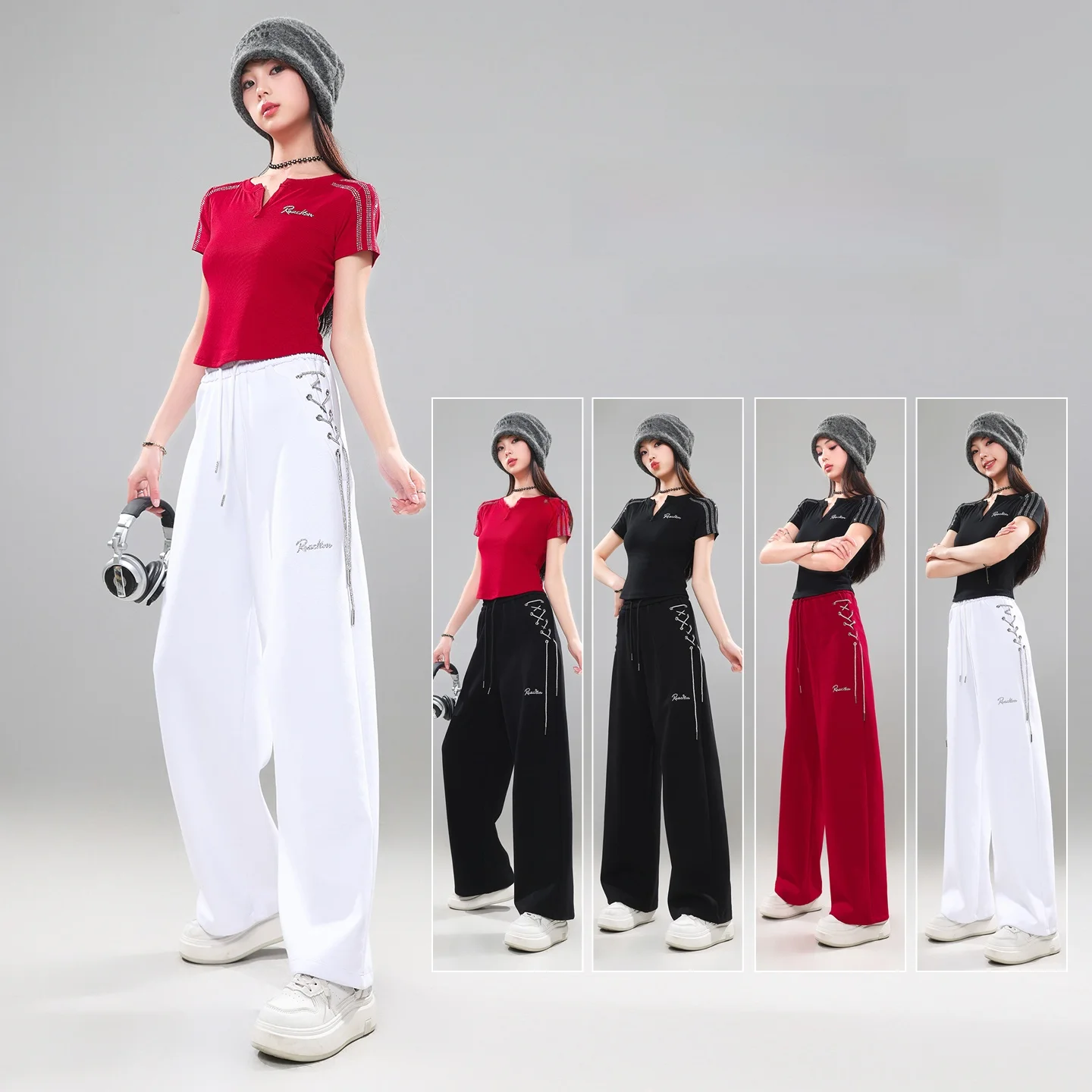 2026-new-square-dance-set-women-loose-wide-leg-pants-drawstring-fitness-dancing-performance-sportswear-cotton-polyester