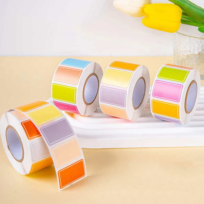 1Roll Colorful Label Sticker  Self-Adhesive Color-Coding  Labels Solid Colors Tags for Inventory Address File Classification ZYF