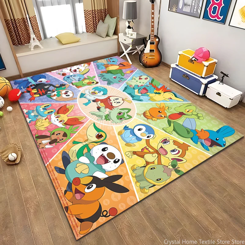 

Pokemon Pikachu Area Carpet Rug for Living Room Bedroom Decoration Sofa Table play Kids Kitchen Non-slip Floor Baby activity Mat