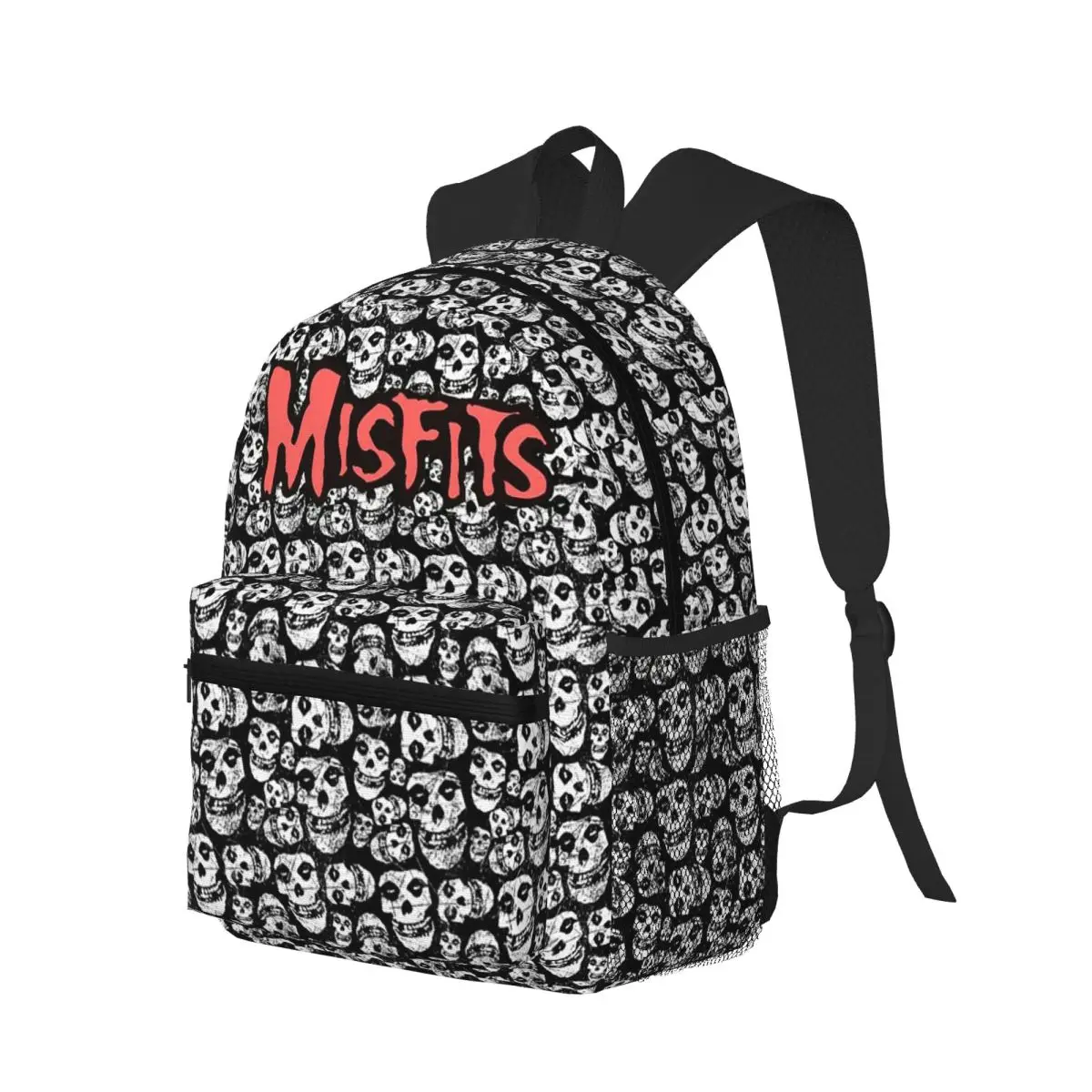 Heavy Metal Music Misfits Horror Skull Student Backpack School Bag Hiking Travel Daypack for Men Women Bookbag Shoulder Bags
