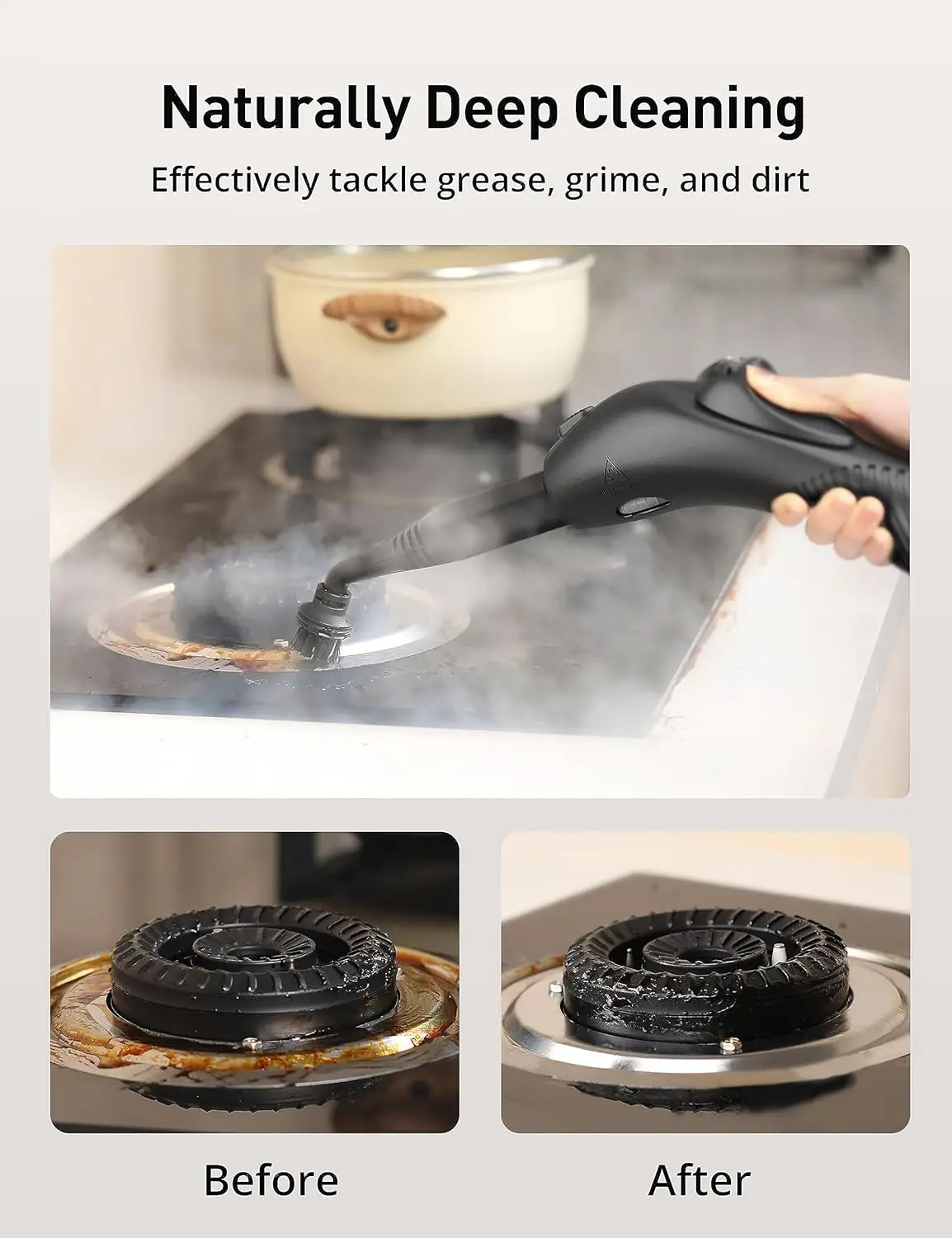 Recarga rápida de aquecimento 50S em qualquer momento, esfregão a vapor multiuso poderoso para uso doméstico, vaporizador portátil resistente