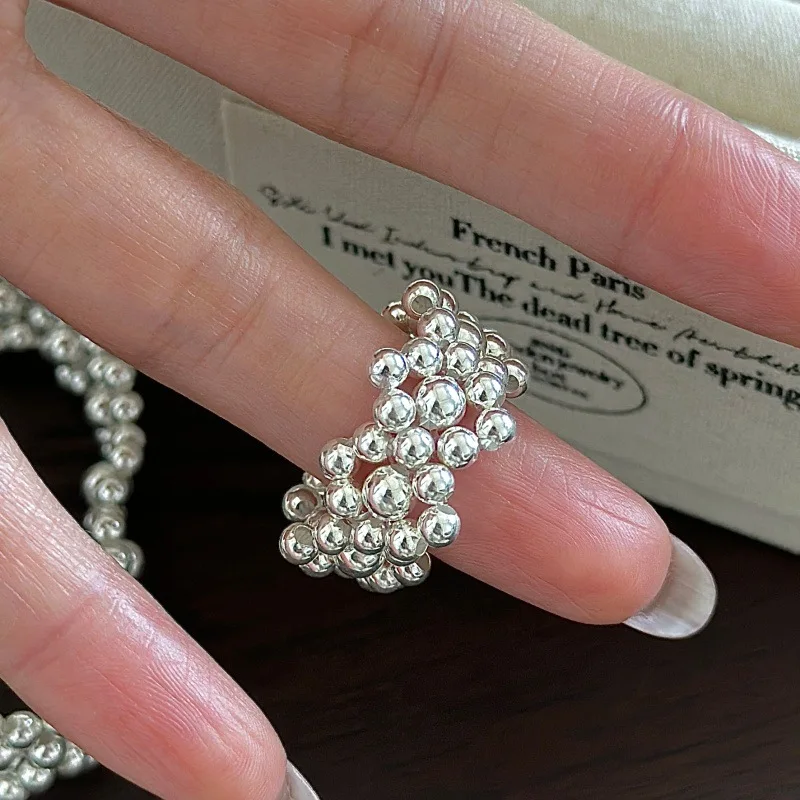 

[Cciris.Com] Серебряное кольцо S925 с цветочным узором, корейское винтажное минималистичное украшение оптом для женщин