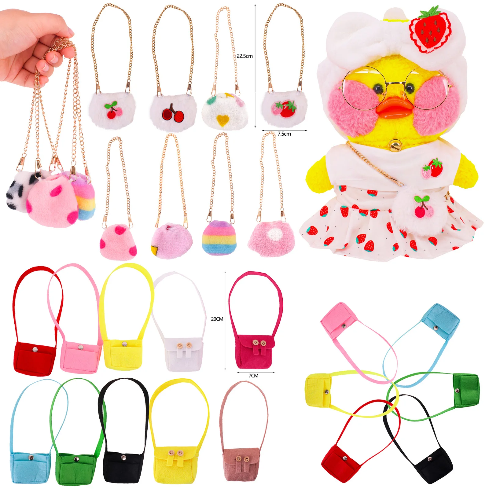 1 pcs Kawaii Cartoon Lalafanfan Duck Bags Backpacks Doll Accessories For 30cm Duck Clothes Lalafanfan Plush Stuffed Toy Girl`s