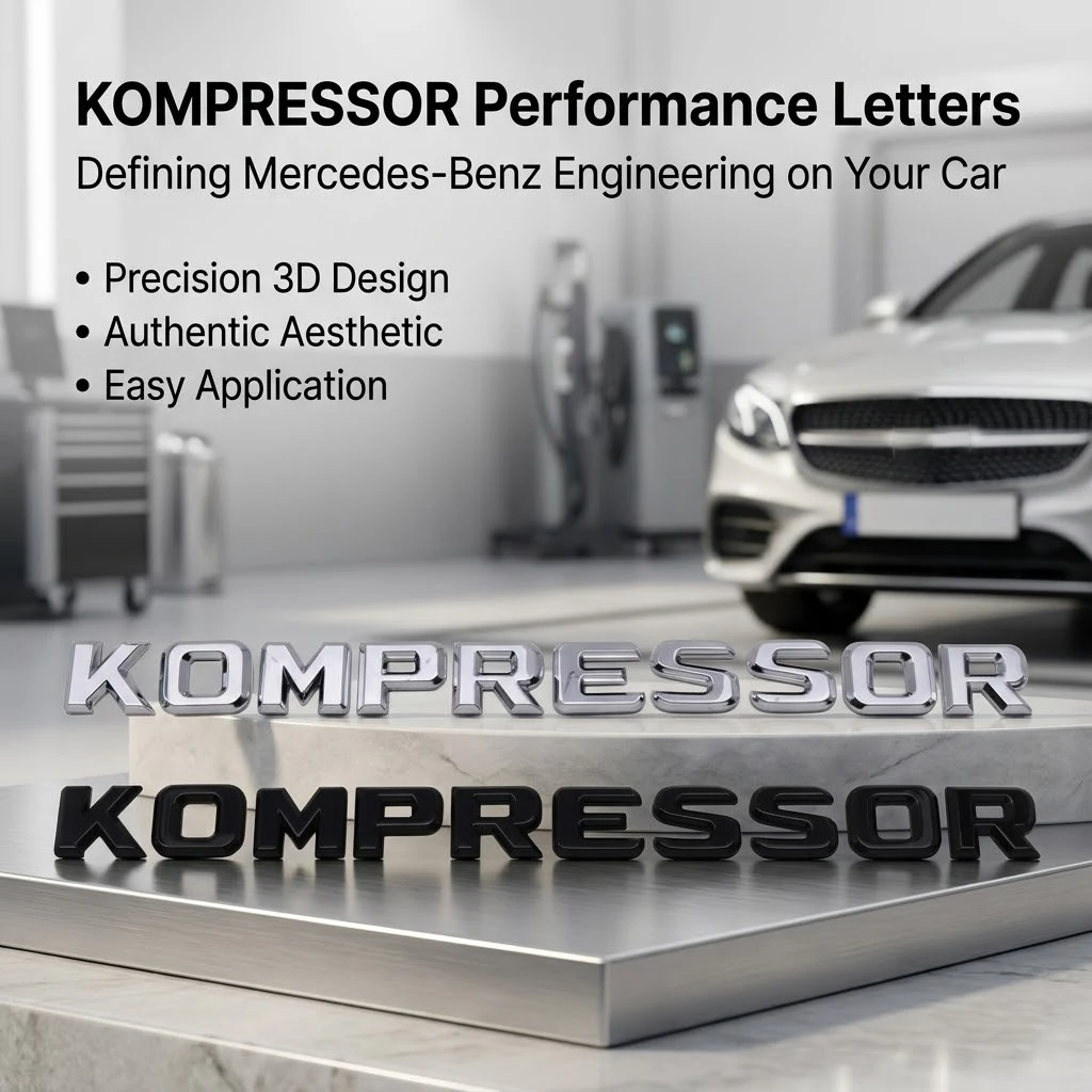 Emblema Adesivo KOMPRESSOR para Mercedes Benz, Classe C, Classe E, C230, C200, C180, E300, SLK, CLK 200K, SL, CLS, Logo para Porta-Malas Traseiro