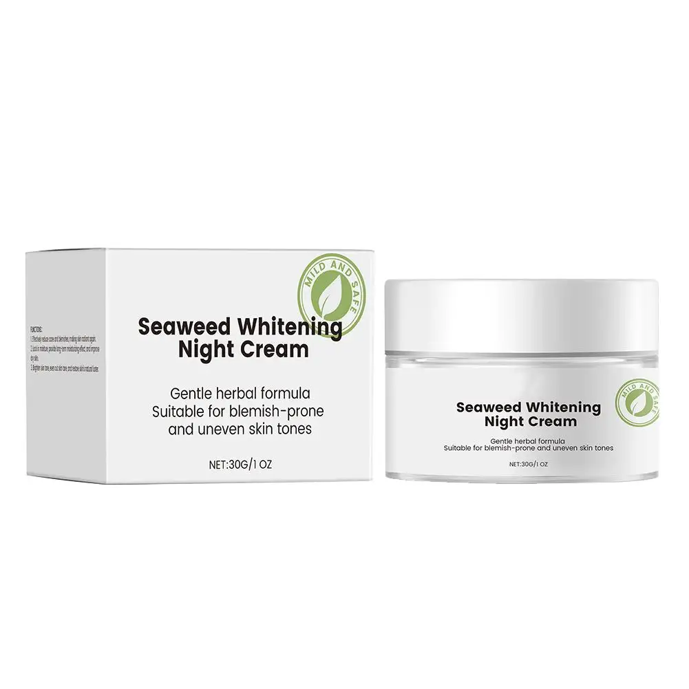 30G Nacht Revitaliserende Crème Zeewier Whitening Verhelderende Verzorgingslijn Huid Dun Whitening Hydraterende Anti-Droogheid N3d1