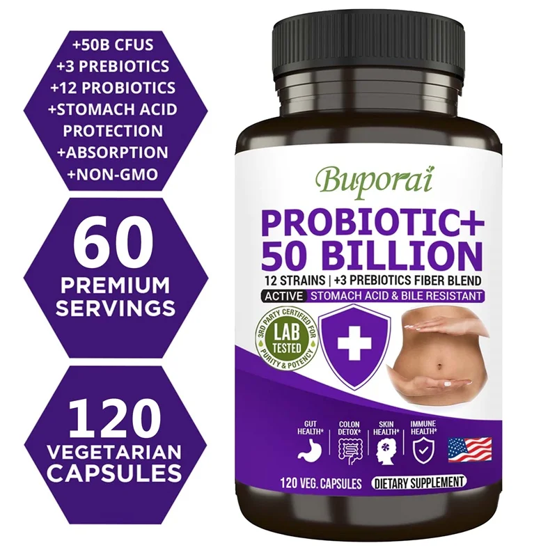 

Probiotics + 50 Billion - Support Intestinal Health, Promote Metabolism and Nutrient Absorption