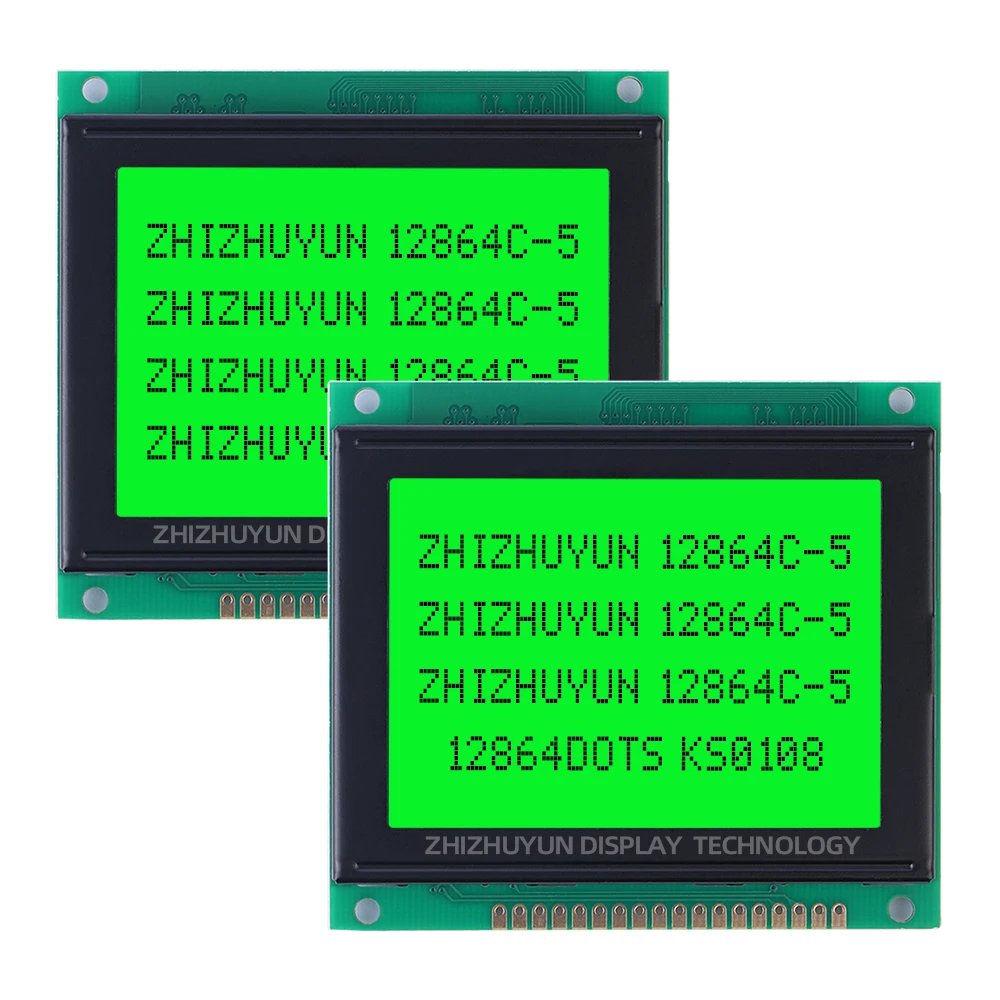 Imagem -03 - Módulo de Exibição Lcd para Controlador Porta Paralela de Dimensão Cinza Pos Ks0107 Ks0108 12864c5 128x64 128x70 mm