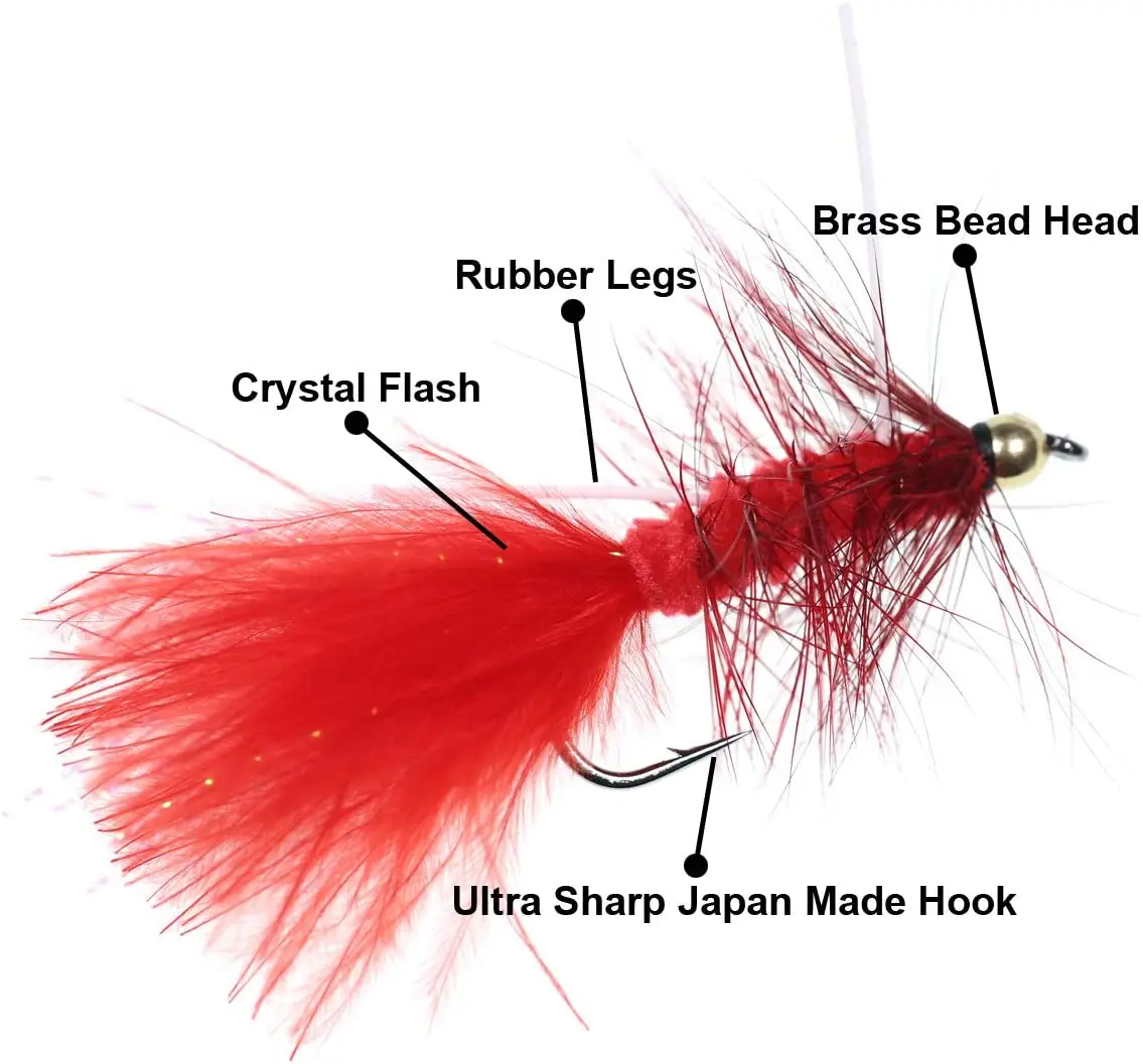 Vitwins Bugger de cobre con cuentas y lana ninfa streamer impermeable - imagen 4