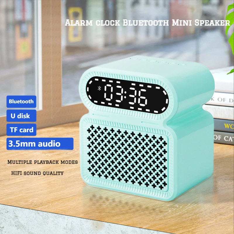 

2023 Multifunctional Digital Alarm Clock, Bluetooth Speaker, Wireless LED Small Speaker, Supporting USB Flash Drive/TF Card/AUX