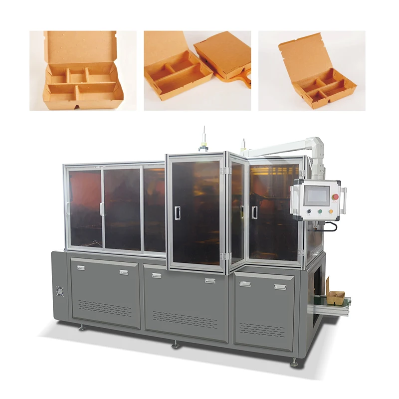 Fast Food Box Making Machine Automatic Paper Lunch Box Hamburger Carton Erecting Machine PE Coated Food Container Production