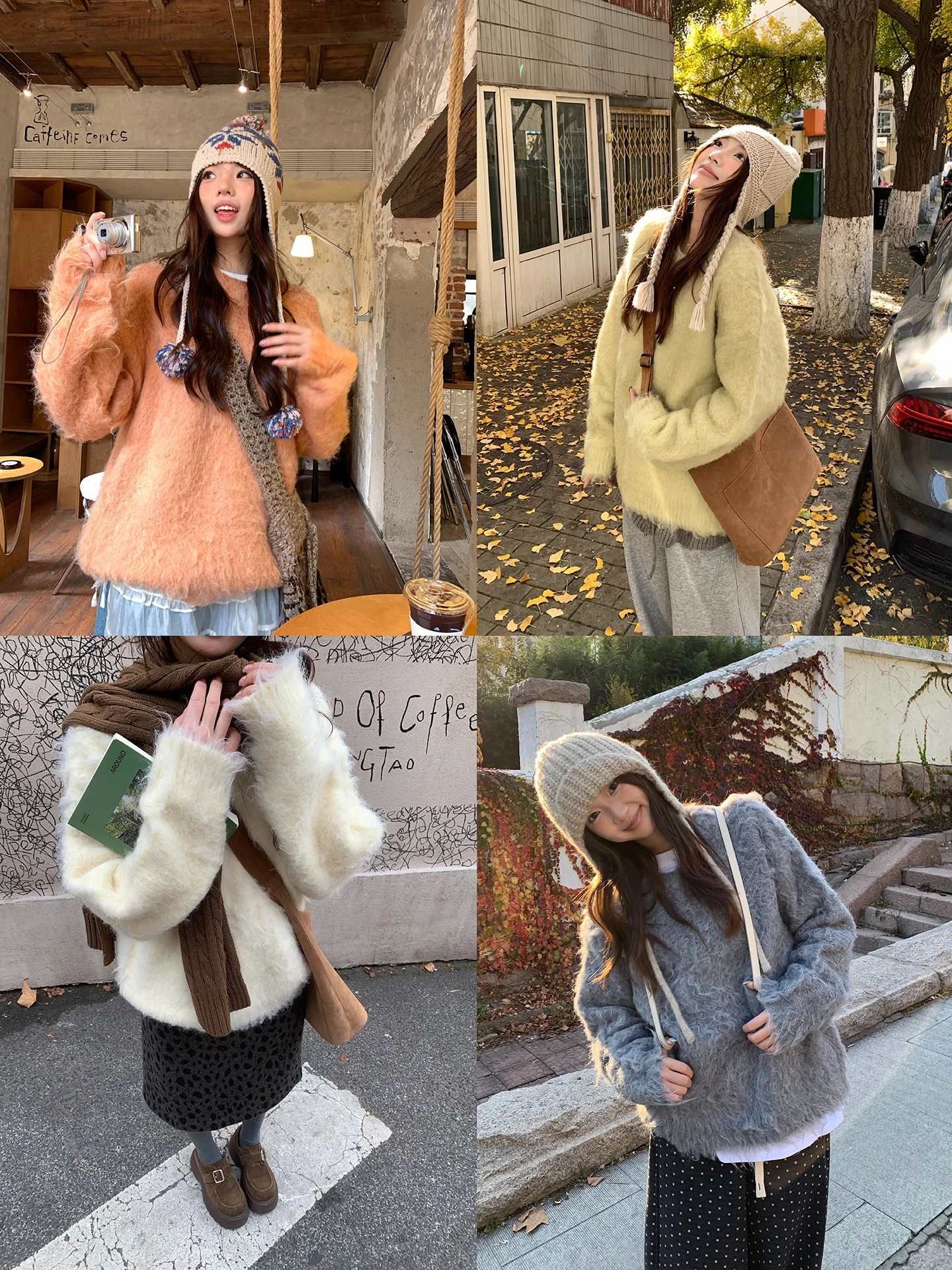 

Женский вязаный свитер Huanghuangjia: пушистый, мягкий, свободный, зимний, новый, в корейском стиле, длинный, с круглым вырезом...