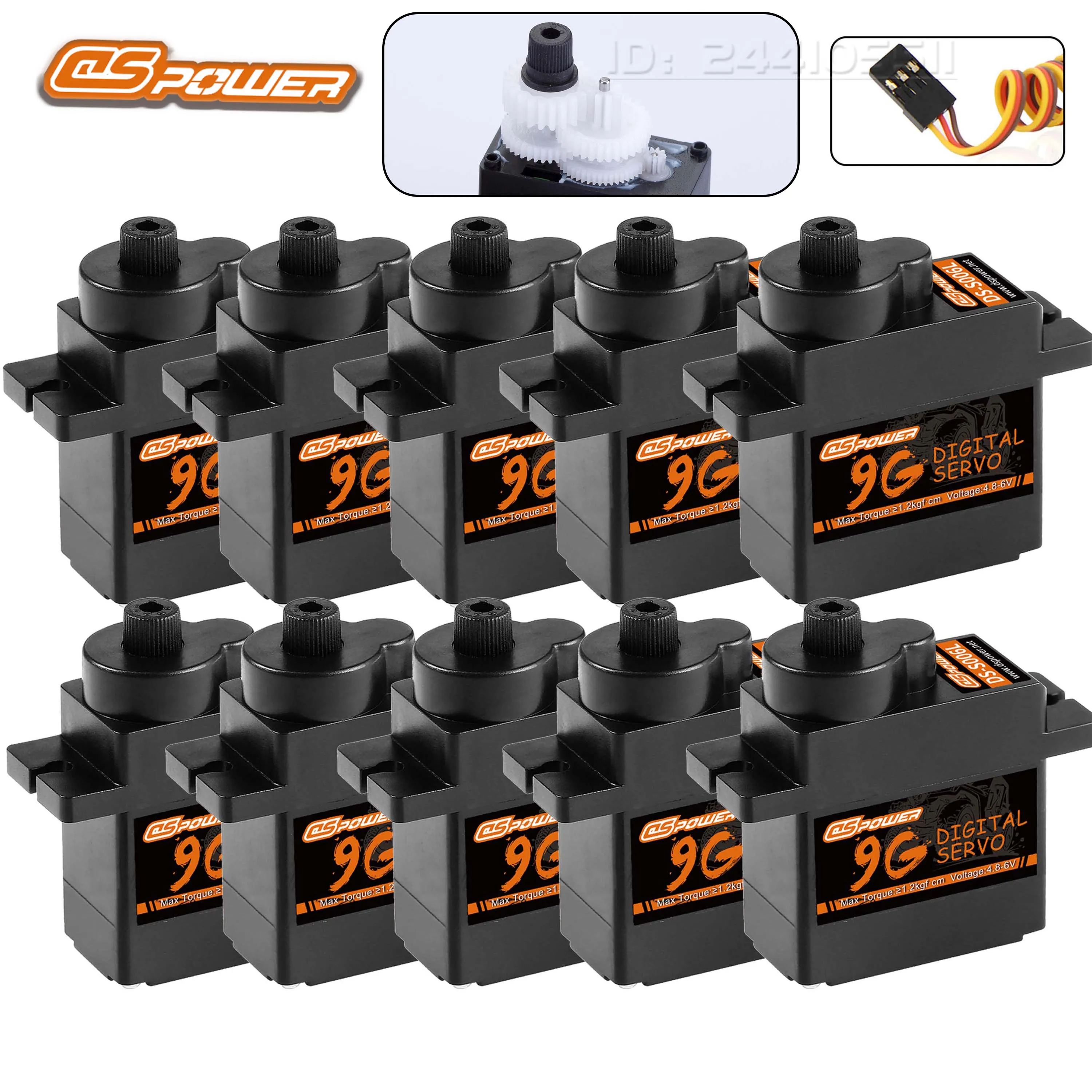 

DSPOWER 9G Micro Digital Clutch Gear Servo Motor for RC Car 450 Helicoper SCX24 WLtoys K969 Mini Q Airplane FPV Boat Robot Part
