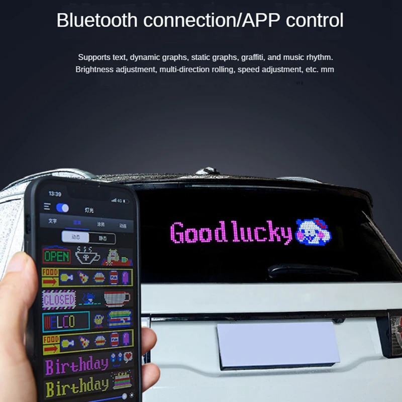 وحدة بكسل ليد مرنة ، RGB ، التمرير ، عرض الرسوم المتحركة ، تطبيق بلوتوث ، متين ، USB ، 5 فولت ، 16x64 LEDs ، x ‑ cm