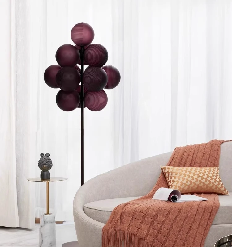 

Living Room Floor Lamp Next To The Sofa Modern Simple Creative Personality Design Grape Glass Lamp Bedroom Study Table Lamp